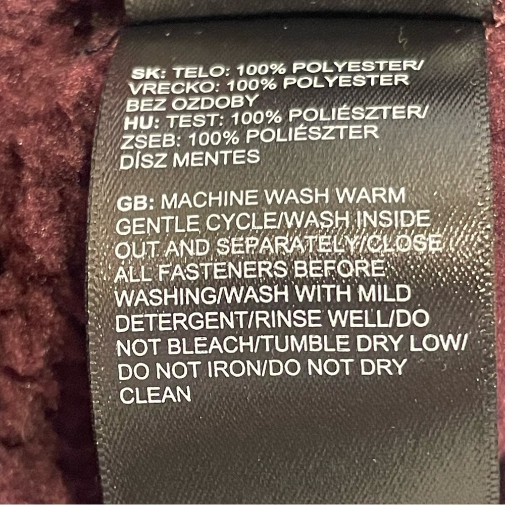 The North Face Men’s Pullover Fleece Size XL Maroon/Navy Colorblock Q Zip - Picture 10 of 11